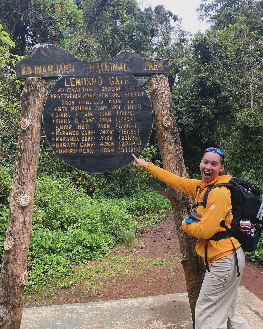 Expedition day 1_Lena at Lemosho Gate through rainforest zone to first camp 3.jpg