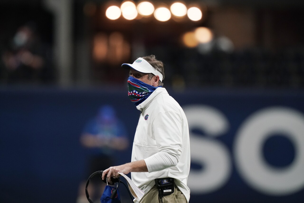 Florida Gators head coach Dan Mullen in 2020 SEC Championship