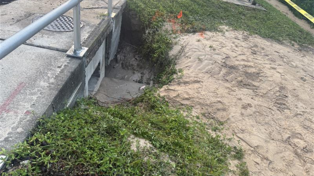 Small child swept through drainage system due to water main break in Sarasota