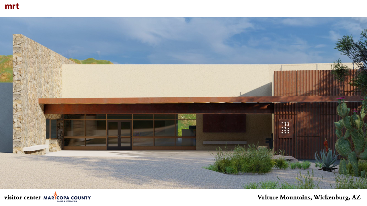 Rendering of the Visitor Center for the Vulture Mountains Recreation Area