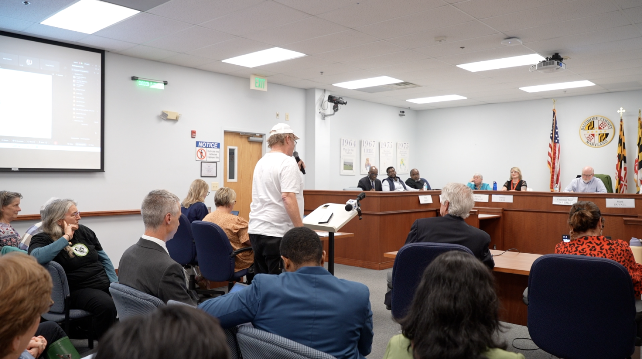 Neighbors speaking at the planning board meeting