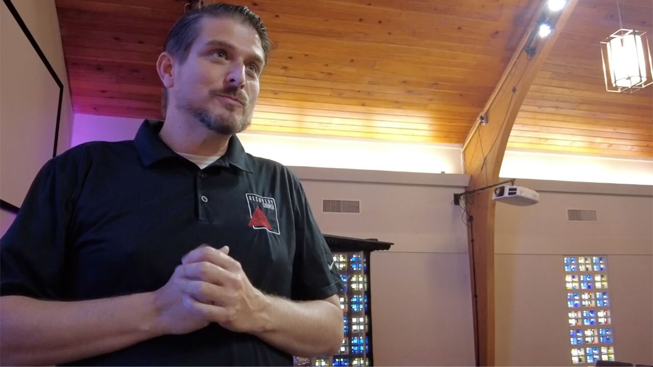 Pastor Philip Dvorak of Recovery Church Movement speaks about the importance of the "Recovery Day" event with the Miami Dolphins.