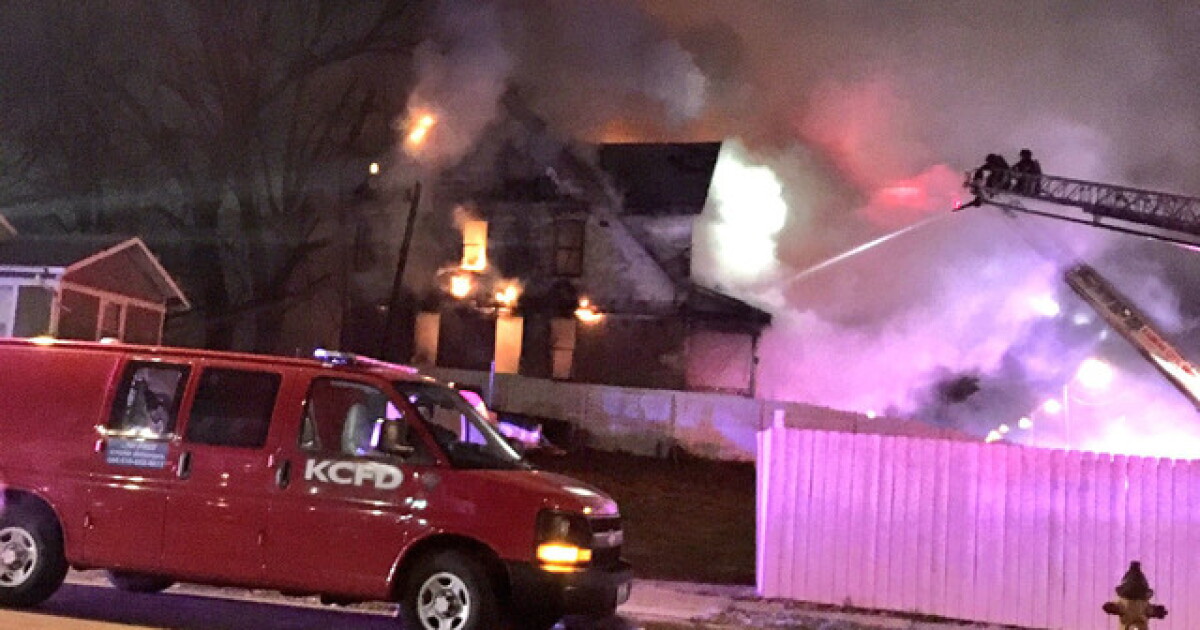 WATCH: Crews fight large house fire in KCMO
