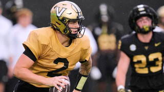 FILE - Vanderbilt quarterback Jared Curtis plays during an NCAA college football spring game, April 18, 2026, in Nashville, Tenn.