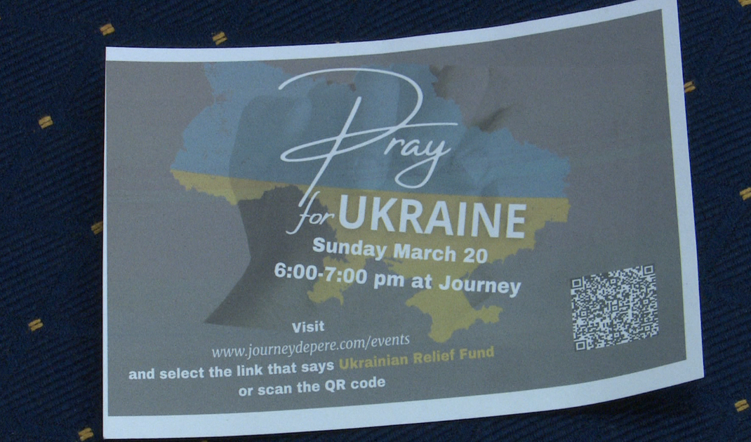 Prayer service for Ukraine: Couple shares what their family in Ukraine are going through