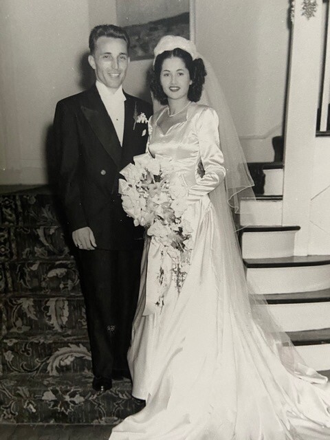 Patsy and Jean Santello at their wedding.