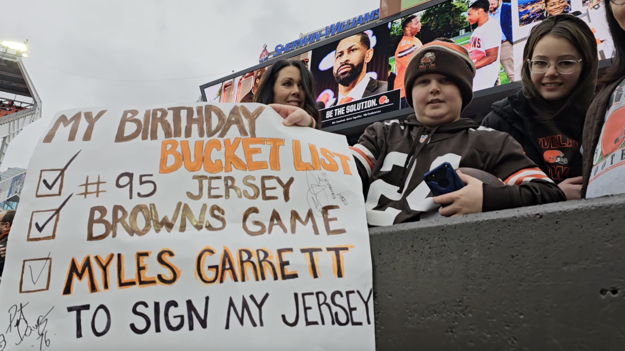 Mason Lusk Browns birthday surprise