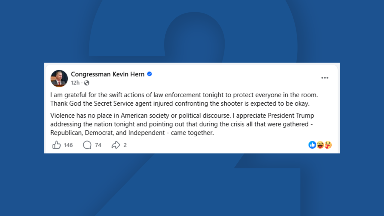 Oklahoma leaders respond after shots fired at White House Correspondents' Dinner