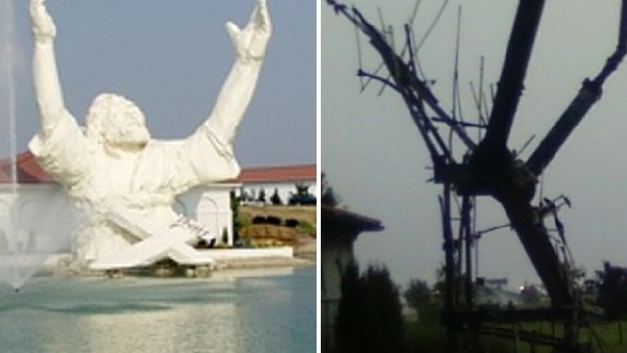 Touchdown Jesus Rip From The Vault: 'Touchdown Jesus' goes up in flames after lightning ...