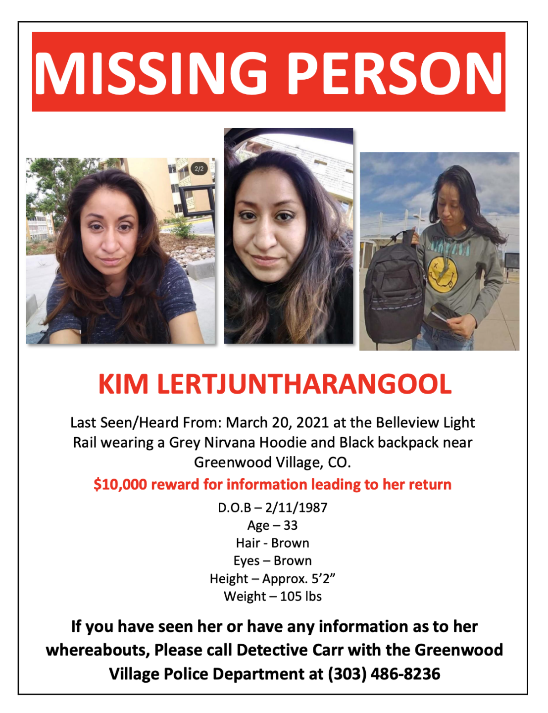 MISSING PERSON - Kim Lertjuntharangool
