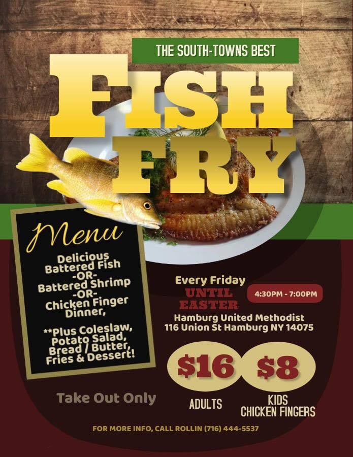 Hamburg United Methodist's fish fry is 4:30-7pm