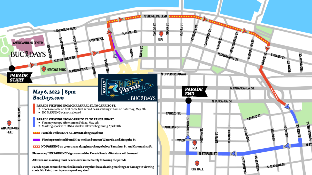 Rally Night Parade at Buc Days