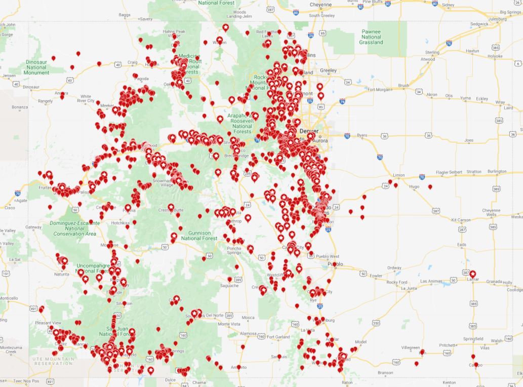 Map of bear activity in Colorado in 2021