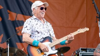 Jimmy Buffett performs at the New Orleans Jazz and Heritage Festival, on Sunday, May 8, 2022, in New Orleans. 
