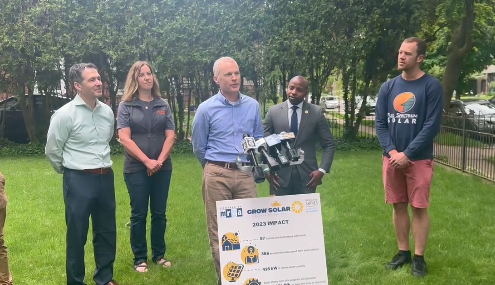 John Hambrook, among others, spoke in support of Grow Solar in Milwaukee on Monday, May 28