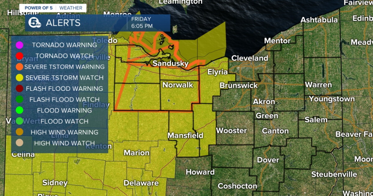 Severe Thunderstorm Warnings for parts of Northeast Ohio