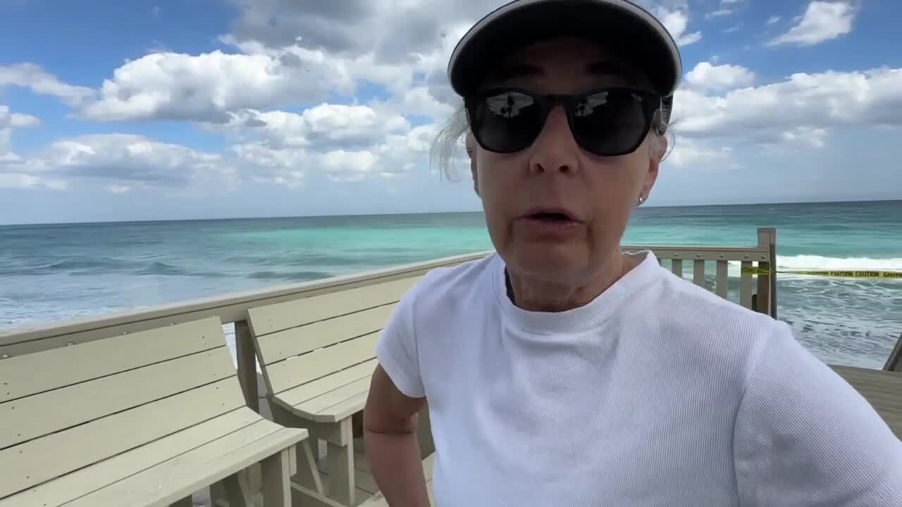 Joan Weinbaum calls the beach erosion on Jupiter Inlet Colony an emergency. Feb. 12, 2024