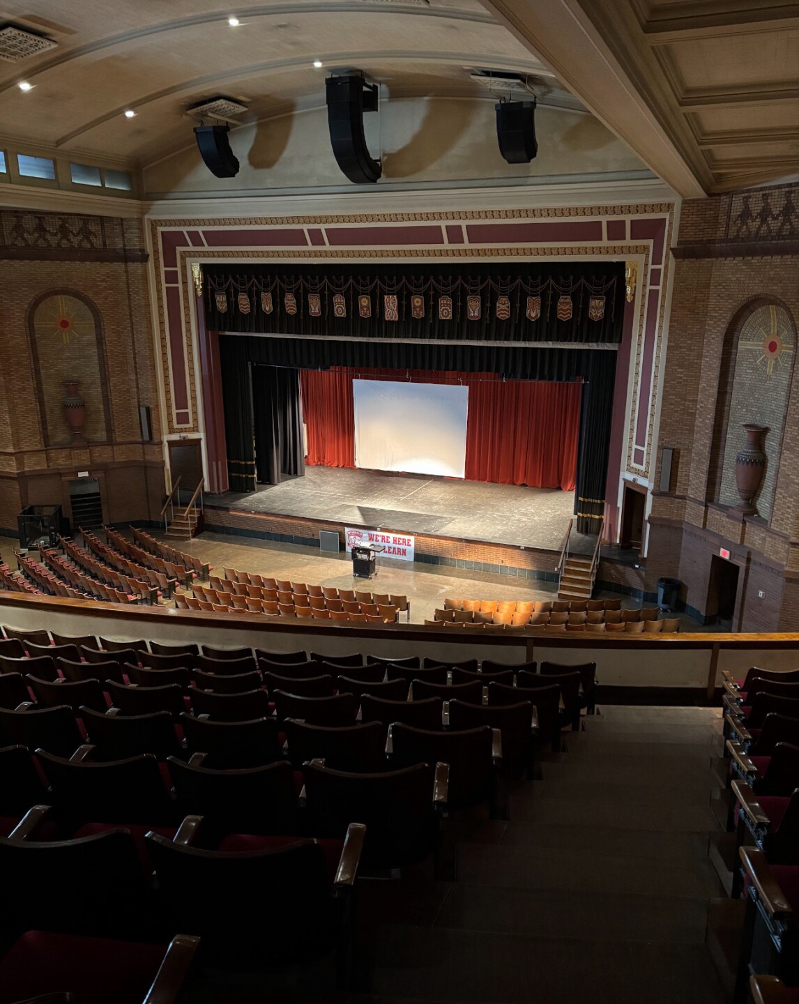 Wyandotte High School Auditorium after Friday fire at school