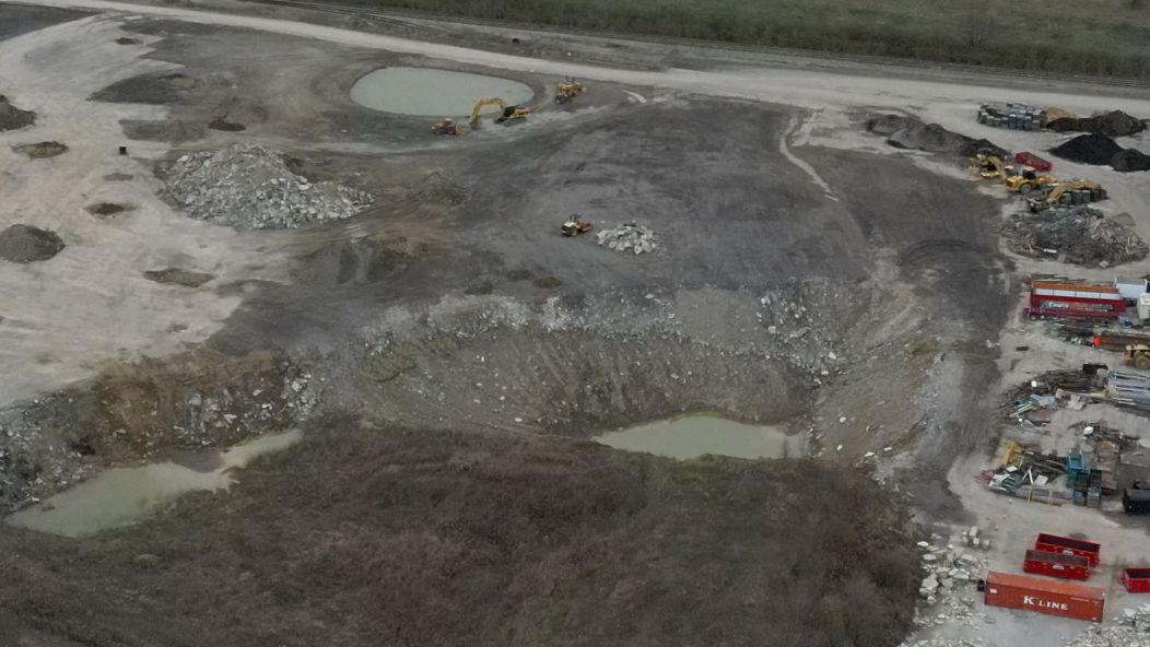 Aerial image of Doug Evans' facility on Broadwell Road in Anderson Township where health officials say illegal waste is buried.