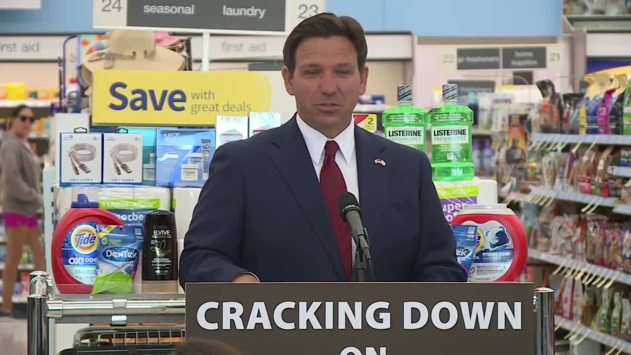 Gov. Ron DeSantis speaks at Walgreens in Stuart, April 9, 2024