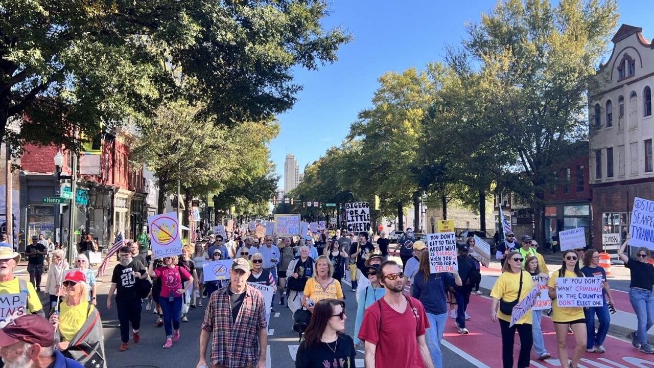 Protesters crowd Richmond for anti-Trump 'No Kings' rally Oct. 18, 2025 