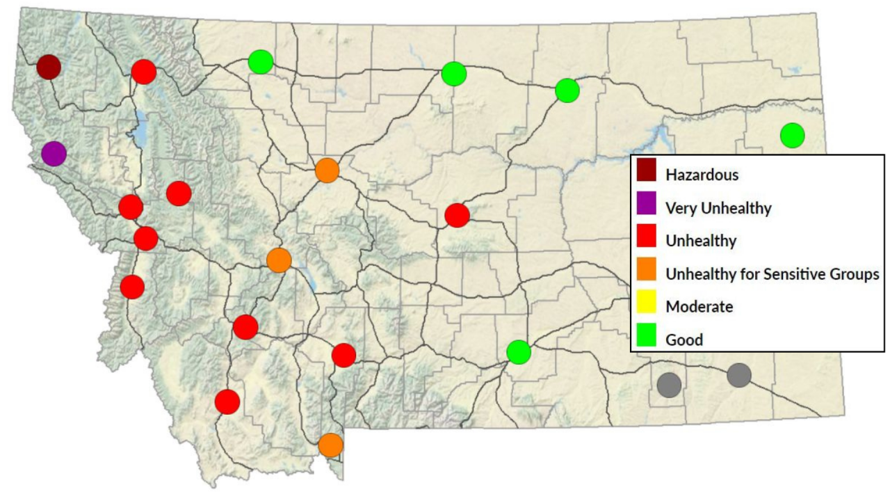 Wildfire smoke is causing decreased air quality across parts of