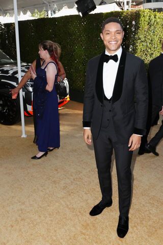 The stars of television walk the gold carpet before the Emmy's