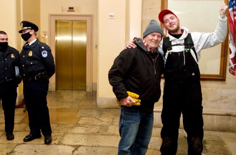 Paul Seymour Sr. and Paul Seymour Jr. in the United States Capitol on Jan. 6, 2021
