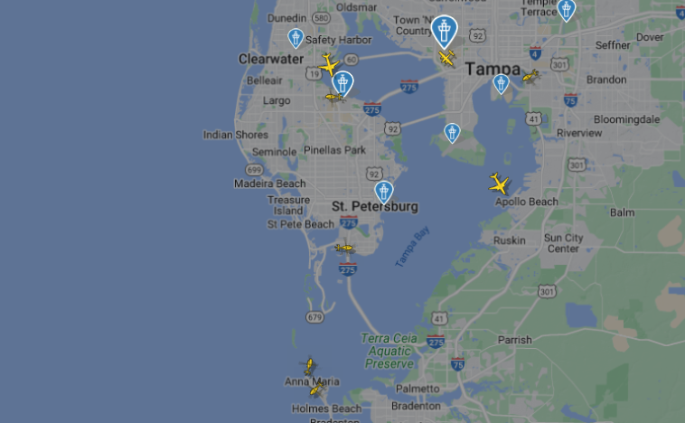 Tampa Airspace on 9/27/24 at 9:30 am.