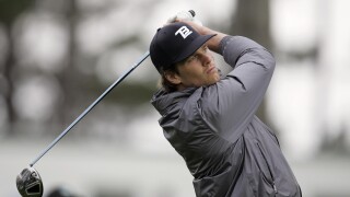 Tom Brady plays golf at Pebble Beach in 2010