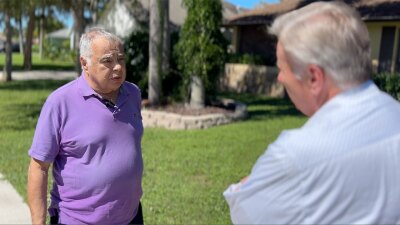 Al Genduso speaks to WPTV reporter Matt Sczesny about why his My Safe Florida Home application was recently refused by the state.