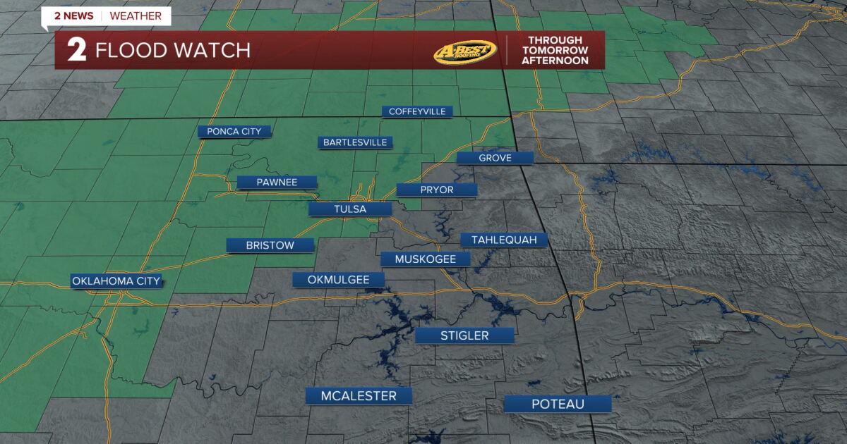 Flood Watch in Effect as Heavy Rain, Severe Storms Target Green Country