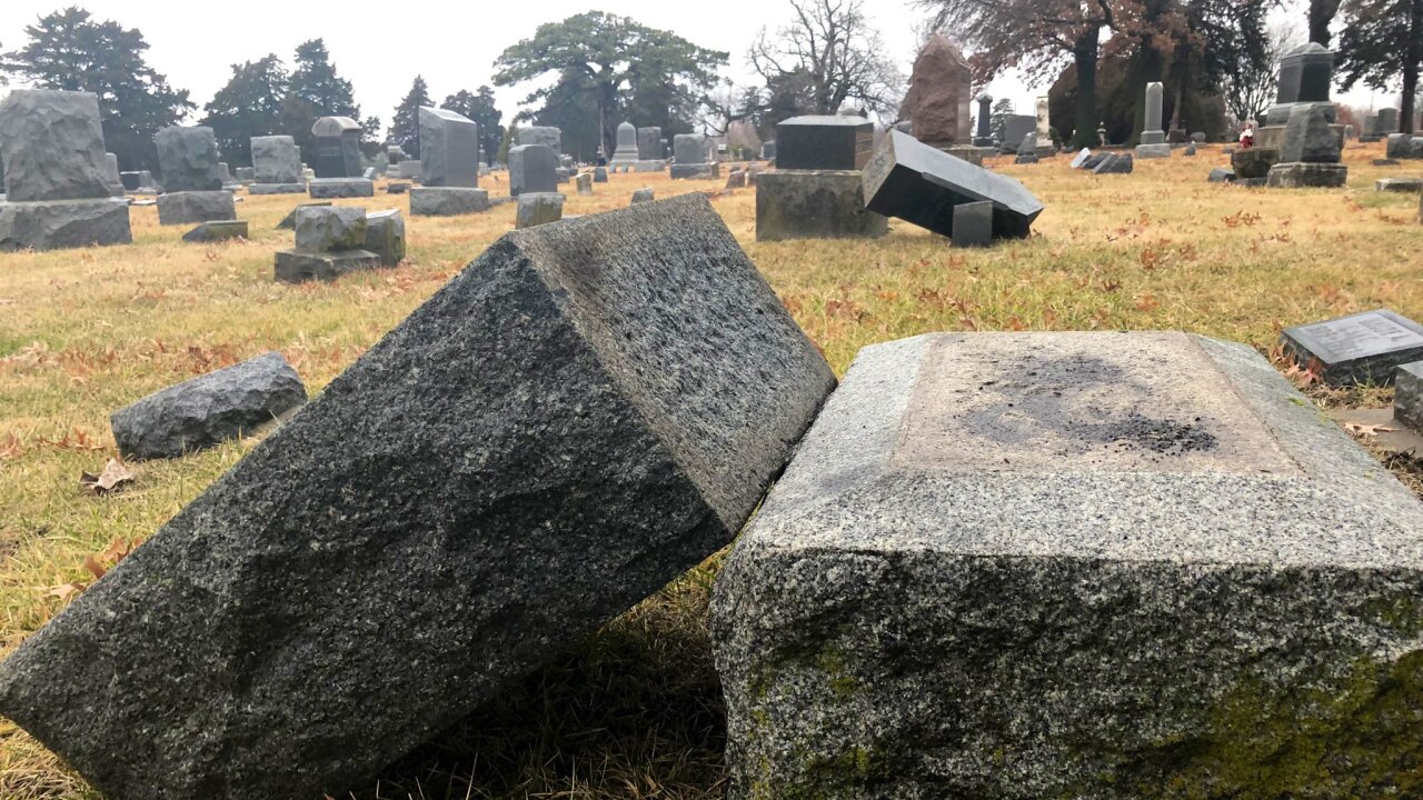 Police identify suspect after dozens of headstones vandalized at Olathe