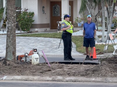 Large hole on Cape Coral Parkway