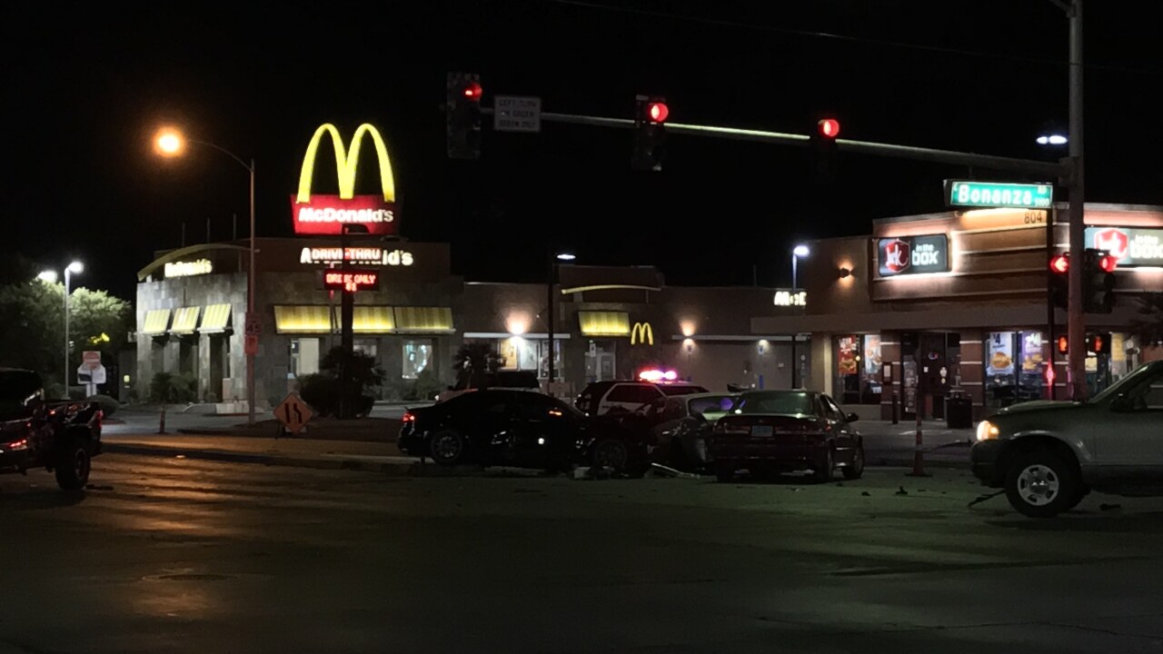 Four people hurt in multivehicle crash near Nellis, Bonanza
