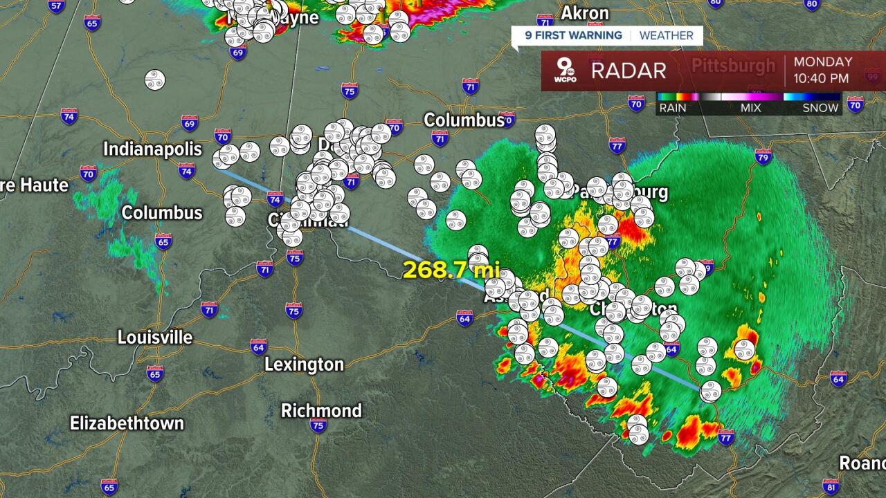 Damage reports from Monday