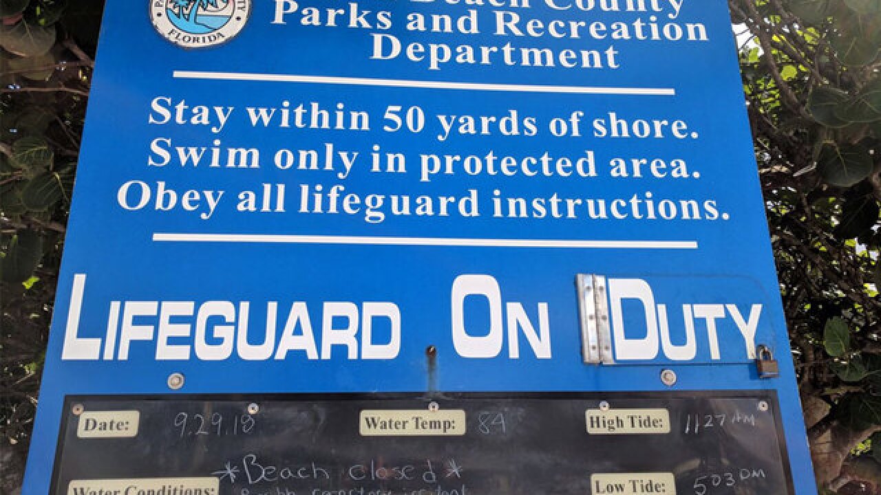 Beaches closed in Martin and Palm Beach counties