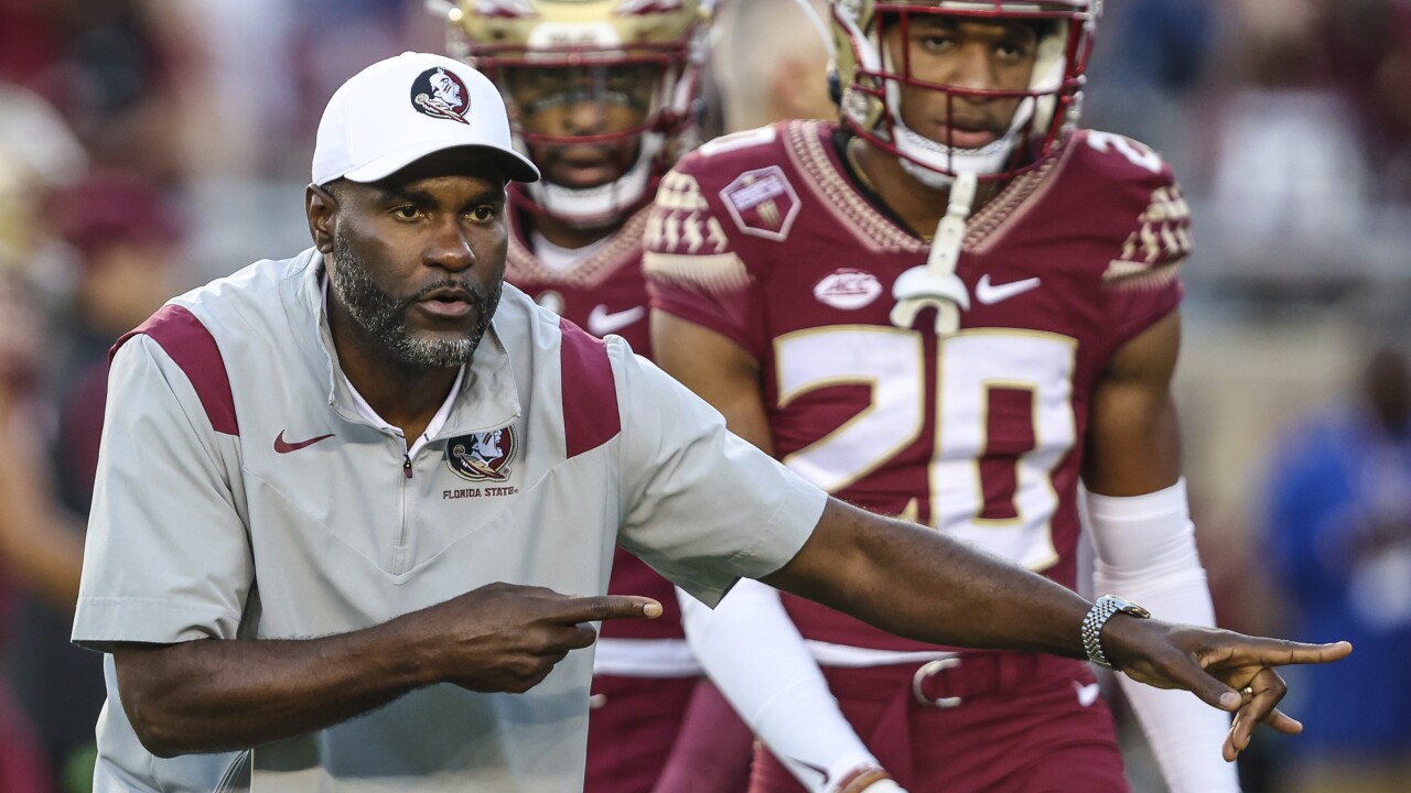 Florida State Seminoles offensive coordinator Alex Atkins in 2022