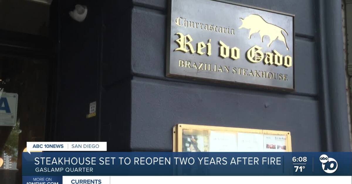 Rei Do Gado steakhouse set to reopen in San Diego's Gaslamp Quarter after $1M renovation following fire