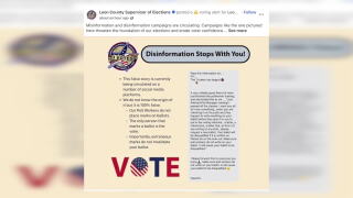 Leon County elections office warns voters of false social media post claiming poll workers mark ballots