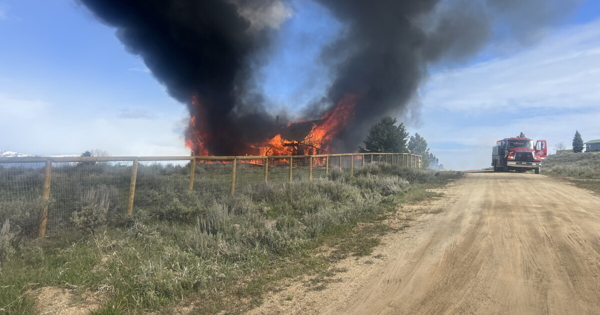 Crews battle structure fire off Highway 55 in Valley County, deemed ...