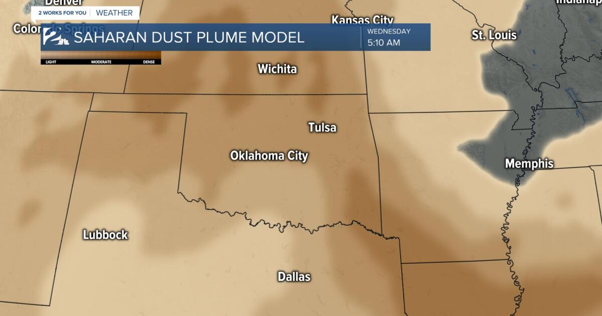 Saharan dust plumes moves into Texas, Oklahoma