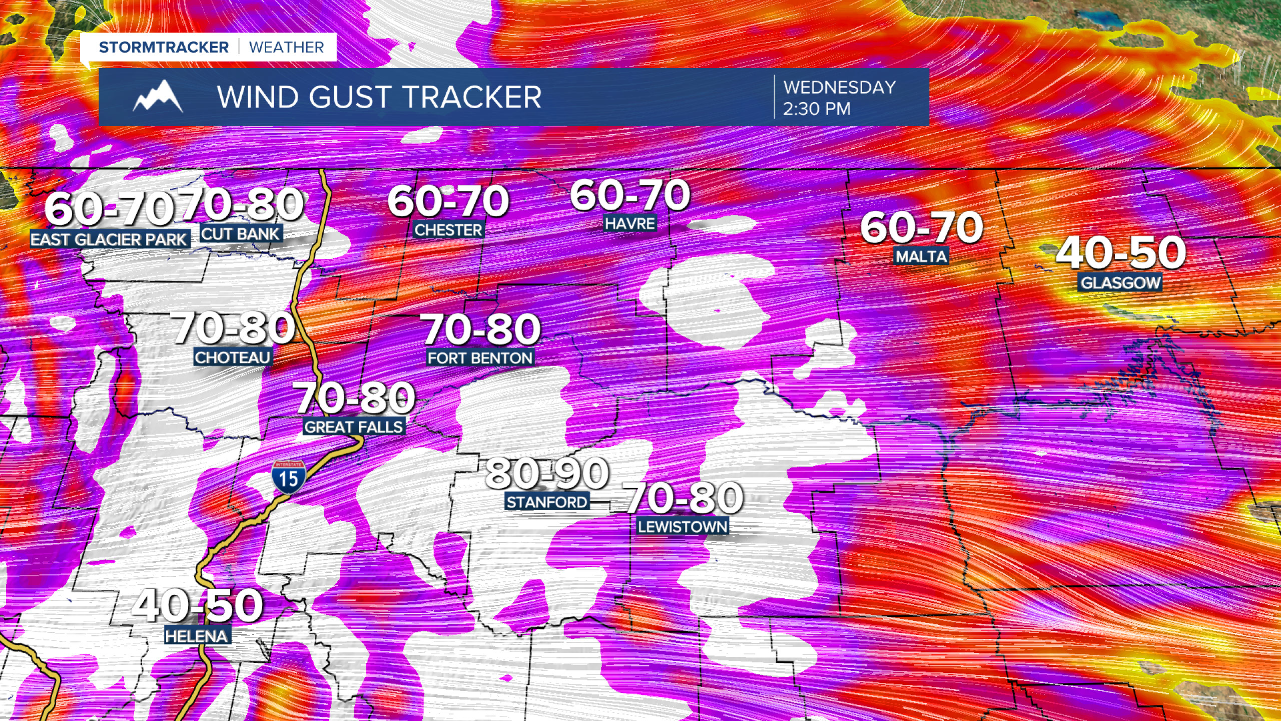 Strongest wind event in several years possible across Montana on Wednesday