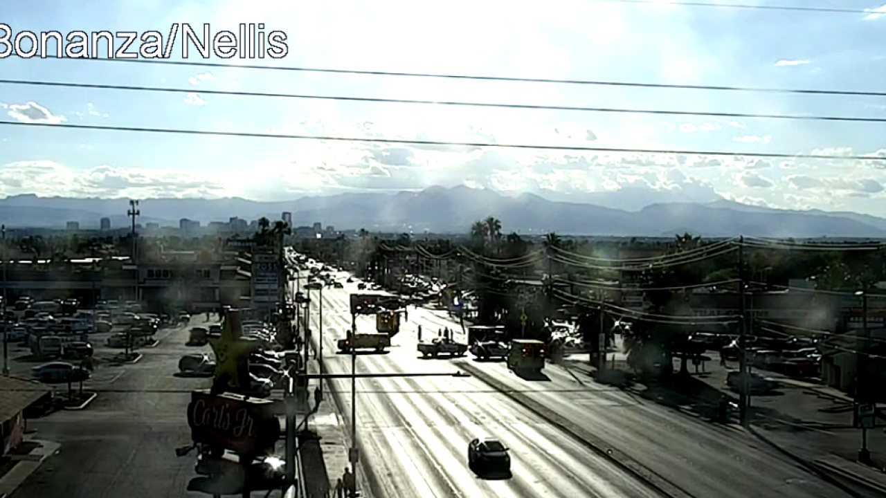 Crash causes all-lanes closure on westbound Bonanza Road after Nellis Boulevard
