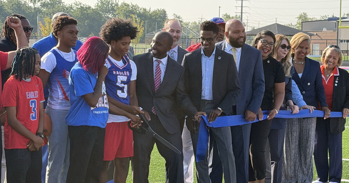 Cuyahoga County Homefield advantage: Cleveland's JFK High cuts ribbon on new athletic facility Damon Maloney
