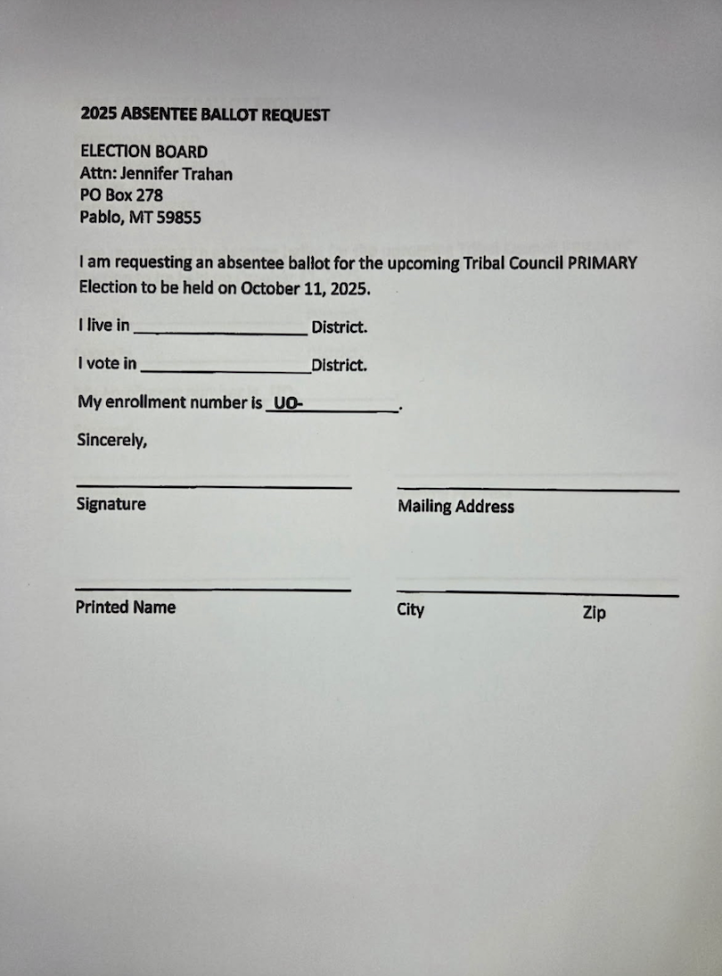 General election absentee request form
