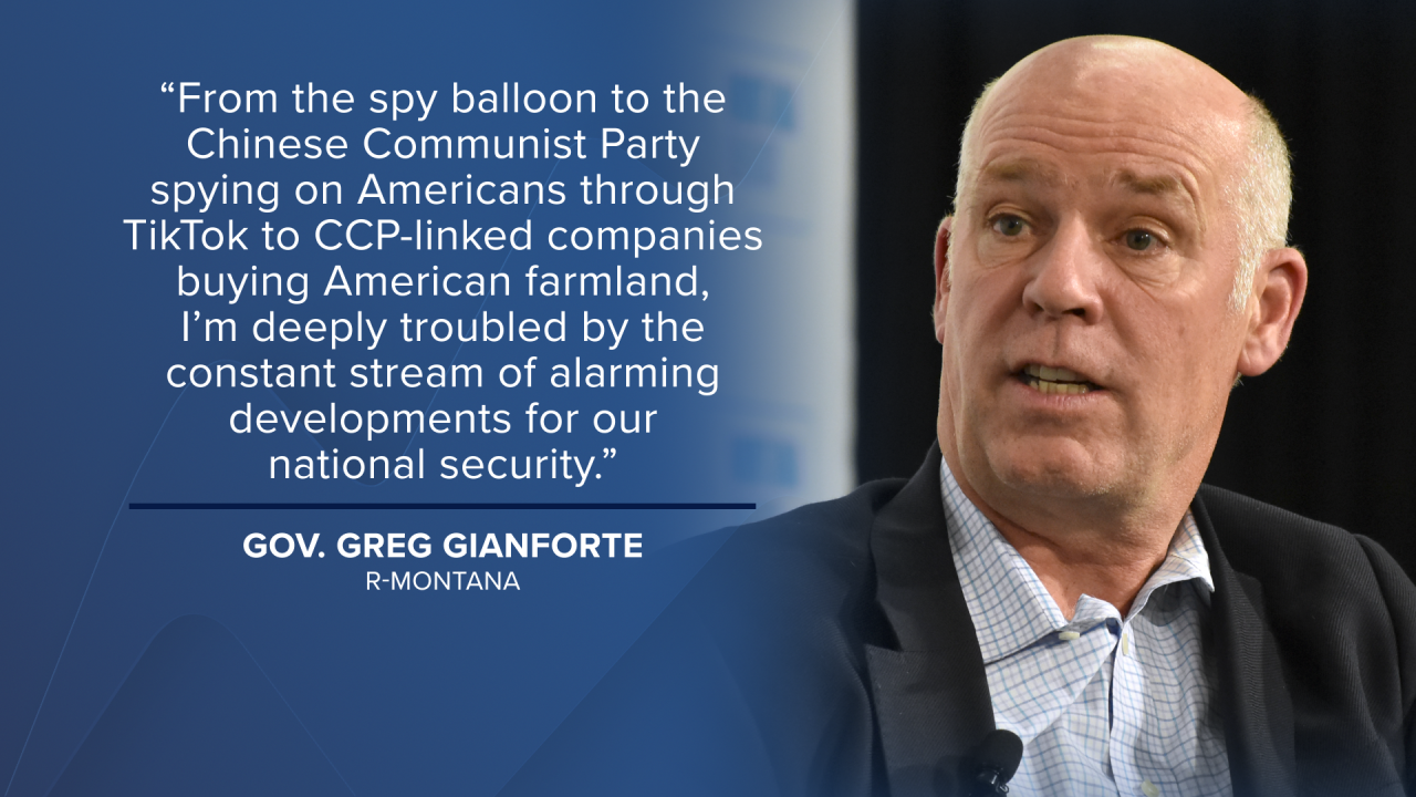 Gianforte Chinese Balloon Statement