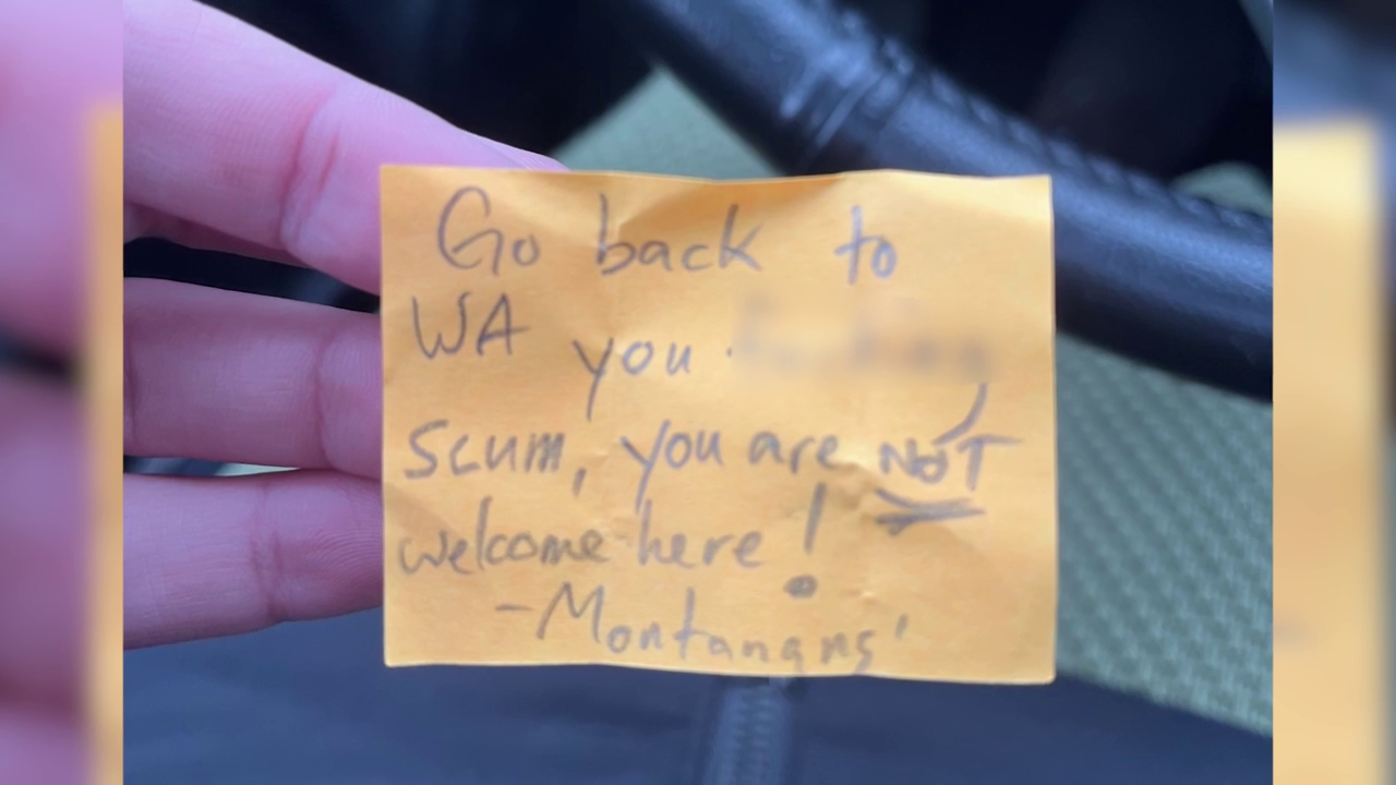 Mean note left on car with out-of-state plates