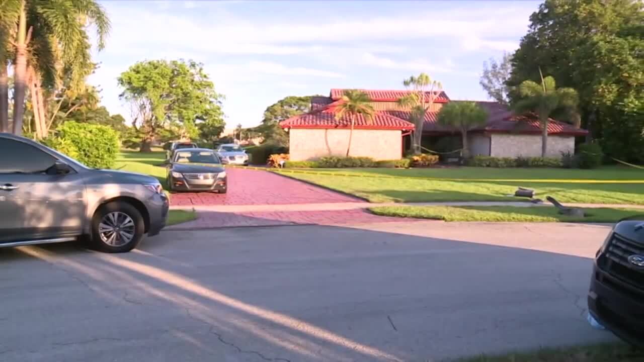 crime scene outside Northwest Third Terrace home where 2 dead in Boca Raton murder-suicide, July 10, 2022