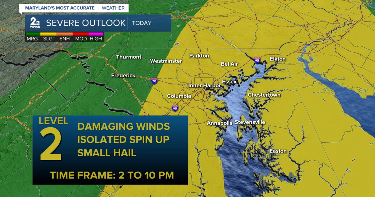 Strong to severe storms likely in Maryland today